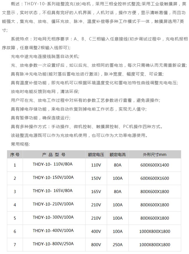 THDY-10-96V/50A充電機